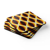 60s Retro Midcentury Coaster Set – Cork Back Drink Coasters (Set of 4) - retro coaster