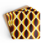 60s Retro Midcentury Coaster Set – Cork Back Drink Coasters (Set of 4) - retro coaster