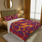 60s Retro Pattern Quilt Cover Set – Midcentury Bedding in 4 Sizes - retro bedding