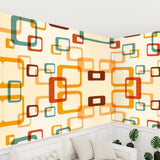 60s Retro Removable Wallpaper – Mid Century Modern Peel & Stick - 144’’x100’’ - retro wallpaper