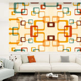 60s Retro Removable Wallpaper – Mid Century Modern Peel & Stick - 144’’x100’’ - retro wallpaper