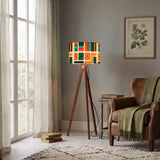 60s Retro Wooden Tripod Floor Lamp: Mid-Century Modern Smart LED & Linen Shade - retro floor lamps