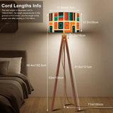 60s Retro Wooden Tripod Floor Lamp: Mid-Century Modern Smart LED & Linen Shade - retro floor lamps
