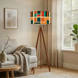 60s Retro Wooden Tripod Floor Lamp: Mid-Century Modern Smart LED & Linen Shade - retro floor lamps