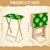 Green Peacock Eye retro TV tray set of 4, size guide with table and rack dimensions