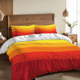 Bright 70s Retro Duvet Cover Set: Orange Yellow Red Queen Size Bedding Set