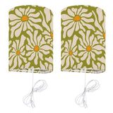 Retro 70s Daisy Wall Sconces - Floral Midcentury Plug-in Lamp Set of 2