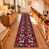 Holidays Season Vintage Style Hallway Retro Runner Rug - Nordic Folkloric