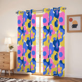 70s Retro Blackout Curtains: Mid-Century Boho Floral Pattern, Custom Size