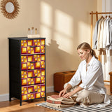 60s Atomic Retro Dresser: Midcentury Modern Steel Frame Fabric Storage Cabinet