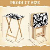 Black White Deer retro TV tray set of 4, size guide with table and rack dimensions