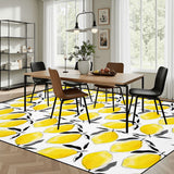 Retro 60s Lemons Rug 12x9 ft – Midcentury Mediterranean Plush Non-Slip