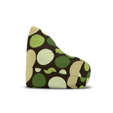 Retro 70s Bean Bag Chair Cover | Cozy Floor Seating in 2 Sizes | Midcentury Modern Decor Gift for Kids Adults | Green Brown Beige