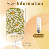 Retro 70s Daisy Wall Sconces - Floral Midcentury Plug-in Lamp Set of 2