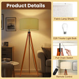 Retro Nordic Scandi Tripod Floor Lamp, Sage Green Shade