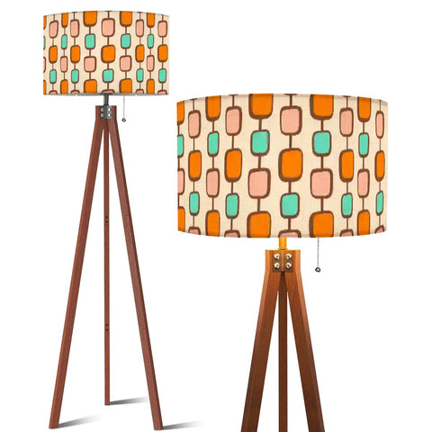 Scandi Retro Nordic Tripod Floor Lamp, 1950s Style Pattern