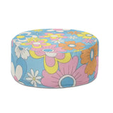 70s Retro Hippie Style Inflatable Ottoman – Midcentury Flower Power Lounge Seat