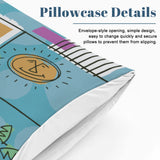 50s Pattern Queen Size Microfiber Comforter Set: Retro Midcentury Bedding