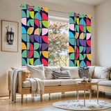 Abstract 60s Bauhaus Blackout Curtains: Vibrant Retro Midcentury Drapes