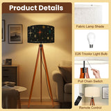 Atomic Wooden Tripod Lamp – 60s Retro Midcentury Modern Floor Light