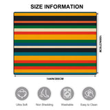 Midcentury 70s Striped Retro Rug 12x9 ft – Large Non-Slip Room Carpet