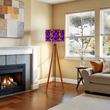 Scandi Retro Tripod Floor Lamp, Leopard Rainbow Pattern