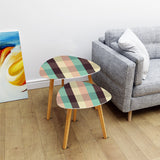 Triangle 60s Retro Tripod Nesting Table Set, Plaid Pattern