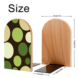 Size diagram of the Green Dots bookend: 12 cm wide, 17 cm high, base 10 by 5 cm