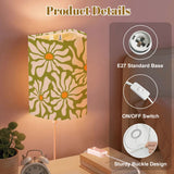 Retro 70s Daisy Wall Sconces - Floral Midcentury Plug-in Lamp Set of 2