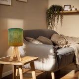 Retro Tripod Table Lamp – Ombré Earthy Tones Linen Shade Bedside Light