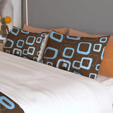 70s Brown Blue Retro Bedding – Midcentury Quilt Cover Set in 4 Sizes - retro bedding