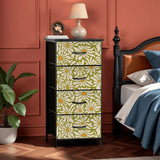 70s Daisy Pattern Midcentury Modern 4-Drawer Dresser – Floral Storage Cabinet - One Size - retro dresser