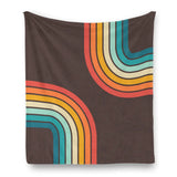70s Disco Retro Home Decor Blanket – Midcentury Modern Rainbow - retro blankets
