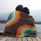 70s Disco Retro Home Decor Blanket – Midcentury Modern Rainbow - retro blankets