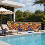 70s Floral Outdoor Balcony Cover – Retro Waterproof Fence Privacy Screen - Retro Privacy Screen