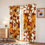 70s Flower Power Blackout Panels: Midcentury Retro Curtains - retro curtains