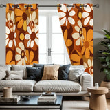 70s Flower Power Blackout Panels: Midcentury Retro Curtains - retro curtains