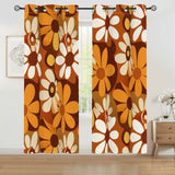 70s Flower Power Blackout Panels: Midcentury Retro Curtains - 50’’x84’’x2pcs - retro curtains