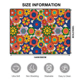 70s Flower Power Retro Midcentury Rug – Floral Soft Non-Slip Area Carpet - retro rug