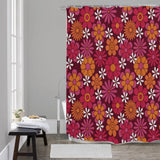 70s Flower Power Retro Shower Curtain – Bold Floral Bathroom Decor - retro bathroom