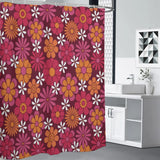 70s Flower Power Retro Shower Curtain – Bold Floral Bathroom Decor - retro bathroom