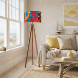70s Flower Power Retro Tripod Floor Lamp - Scandi Style Midcentury - retro floor lamps
