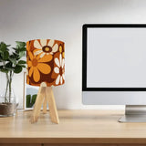 70s Flower Power Retro Wooden Tripod Table Lamp – Smart LED Midcentury Light - retro table lamps