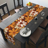 70s Flower Power Table Runner in 2 Sizes - Retro Midcentury Modern Decor - retro table linen