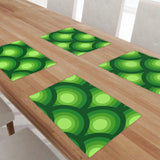 70s Green Midcentury Modern Placemats – Double Sided Retro Table Mats - retro table linen