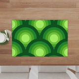 70s Green Midcentury Modern Placemats – Double Sided Retro Table Mats - retro table linen