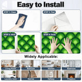 70s Green Retro Stick & Peel Kitchen Wall Panel Kit: Waterproof PVC Tiles - retro wallpaper