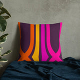 70s GROOVY RETRO Premium PILLOW Orange Pink Purple Yellow Groovy Throw Hippie Chic Cushion - retro pillow