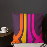 70s GROOVY RETRO Premium PILLOW Orange Pink Purple Yellow Groovy Throw Hippie Chic Cushion - retro pillow