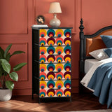 70s Midcentury Retro Dresser: Modern Steel Frame Fabric Storage - One Size - retro dresser
